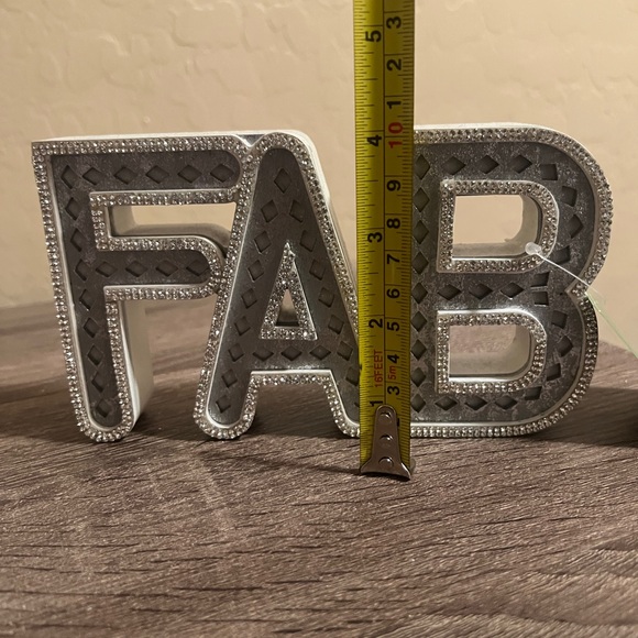 Michaels Ashland White Silver Rhinestone FAB Fabulous Decorative Sign NWT - Picture 5 of 6